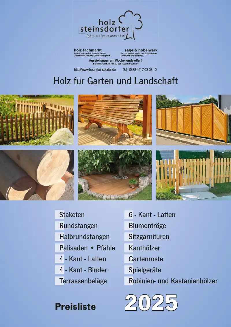 Bild aktuelle Preisliste für Gartenholz 2025